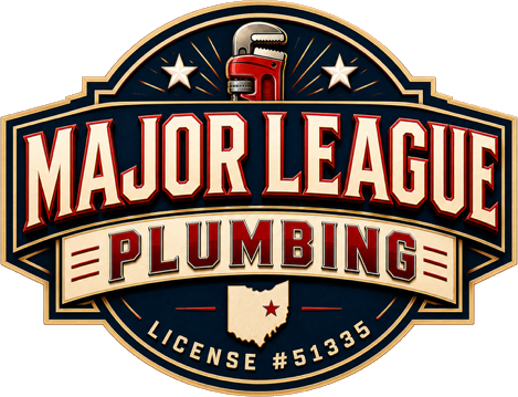 Major League Plumbing banner logo, Ohio License #51335